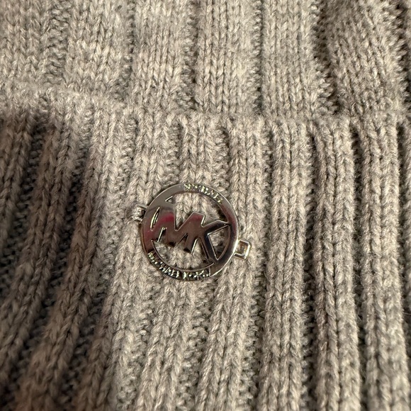 Michael Kors Gray Winter Pom Pom Hat - Picture 2 of 5
